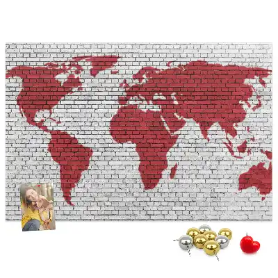 Korková tabule Mapa světa z cihel