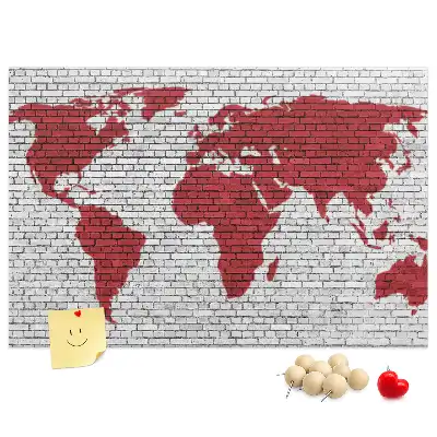 Korková tabule Mapa světa z cihel