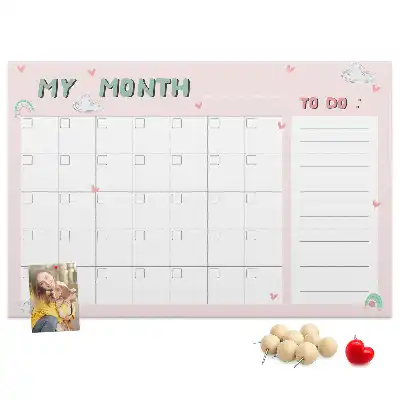 Nástěnka do dětského pokoje Měsíční plánovač pro děti