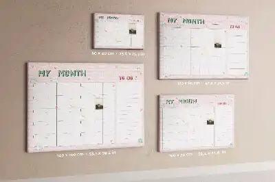 Nástěnka do dětského pokoje Měsíční plánovač pro děti