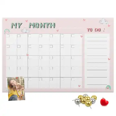 Nástěnka do dětského pokoje Měsíční plánovač pro děti