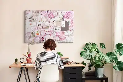Korková nástěnka se vzorem stylizovaných okrasných rostlin