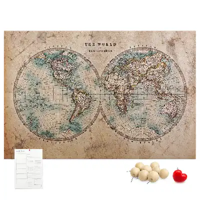 Korková nástěnná mapa světa ve tvaru glóbusu