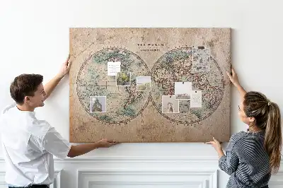 Korková nástěnná mapa světa ve tvaru glóbusu