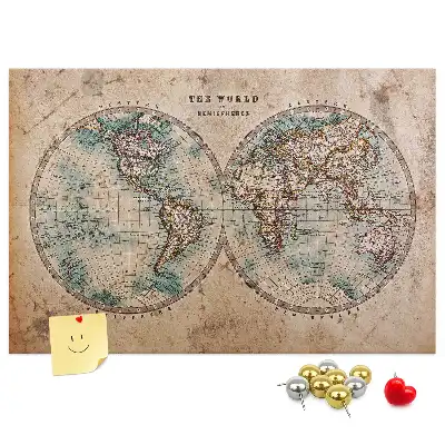 Korková nástěnná mapa světa ve tvaru glóbusu
