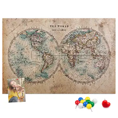 Korková nástěnná mapa světa ve tvaru glóbusu