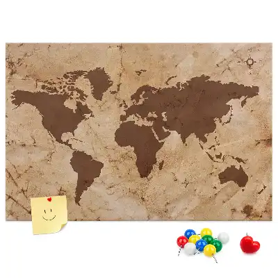 Nástěnka korková Mapa světa ve vintage stylu