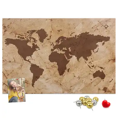 Korková nástěnka ve stylu vintage glóbu Atlas