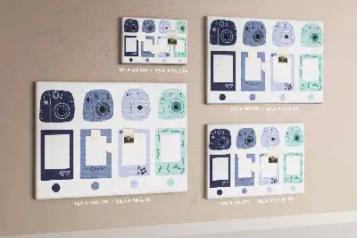 Korková nástěnka s motivem polaroidových rámečků