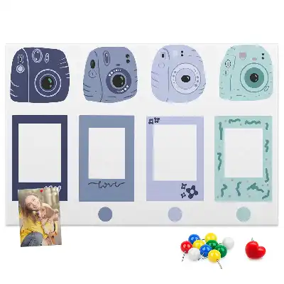 Korková nástěnka s motivem polaroidových rámečků