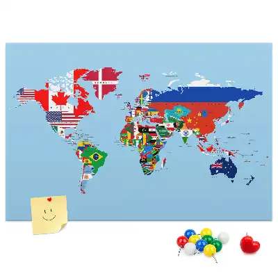 Korková tabule Mapa vlajky