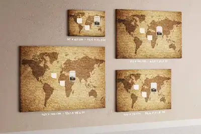 Korková nástěnka s motivem antické mapy světa