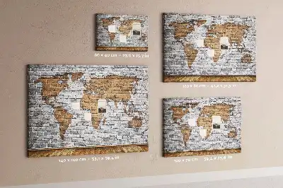 Korková tabule Mapa světa z cihel