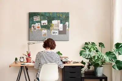 Korková nástěnka s elegantním vzorem na plátně
