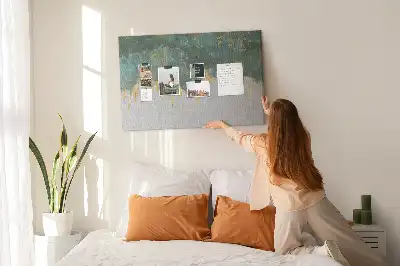 Korková nástěnka s elegantním vzorem na plátně