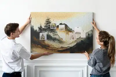 Nástěnka do dětského pokoje Abstraktní panorama přírody