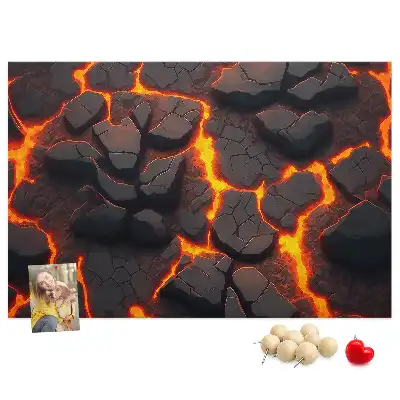 Korková nástěnka Láva sopka