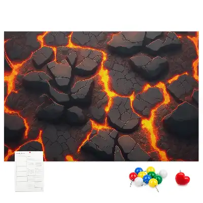Korková nástěnka Láva sopka
