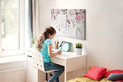 Korková nástěnka s motivem akvarelových růží
