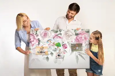 Korková nástěnka s motivem akvarelových růží