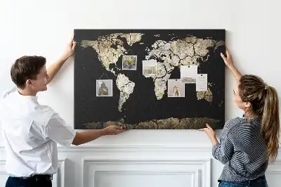 Nástěnka do dětského pokoje Mapa světa stíratelná