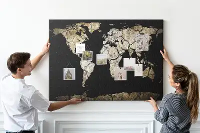 Nástěnka do dětského pokoje Mapa světa sucha