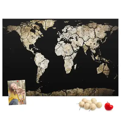 Nástěnka do dětského pokoje Mapa světa sucha