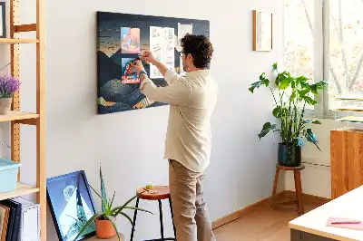Nástěnka do dětského pokoje se vzorem krajiny při západu slunce