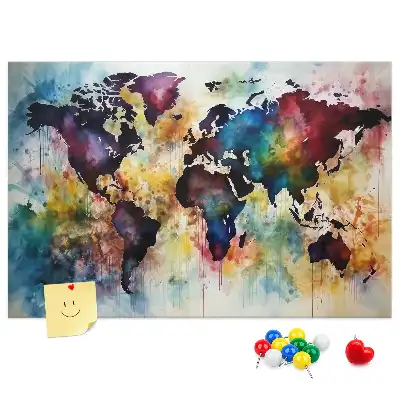 Korková nástěnka Akvarelová mapa
