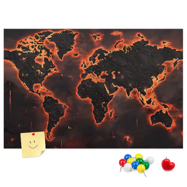 Korková nástěnka Moderní mapa pevnin