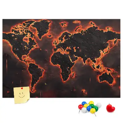 Korková nástěnka Moderní mapa pevnin