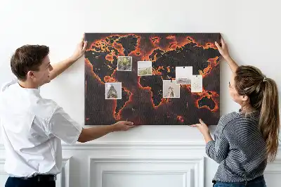 Korková nástěnka Moderní mapa pevnin