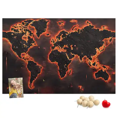 Nástěnka korková Mapa světa