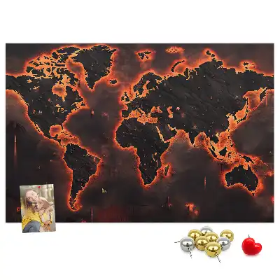 Nástěnka korková Mapa světa
