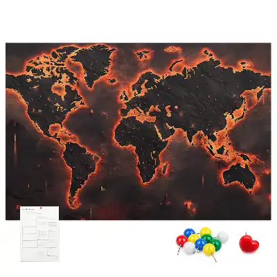 Korková nástěnka Moderní mapa pevnin
