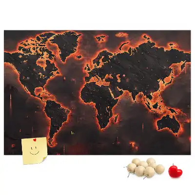 Nástěnka korková Mapa světa