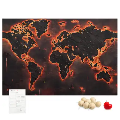 Korková nástěnka Moderní mapa pevnin