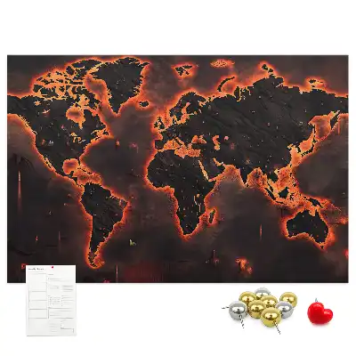 Nástěnka korková Mapa světa