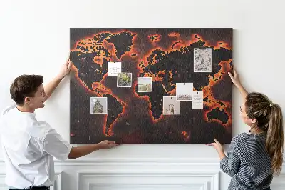 Nástěnka korková Mapa světa