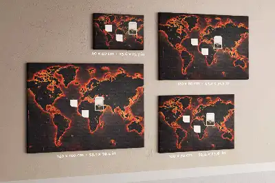 Korková nástěnka Moderní mapa pevnin