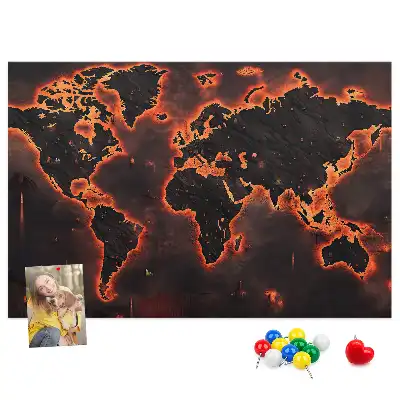 Korková nástěnka Moderní mapa pevnin