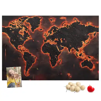 Korková nástěnka Moderní mapa pevnin