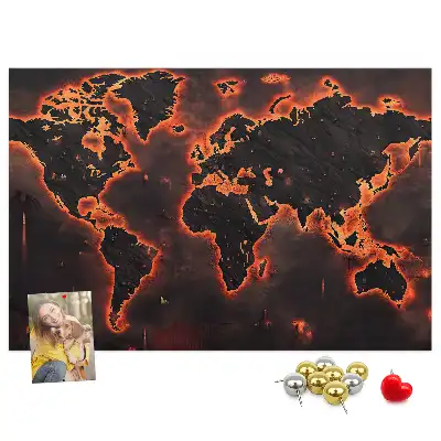 Korková nástěnka Moderní mapa pevnin