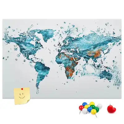 Korková nástěnná mapa světa Vodní svět