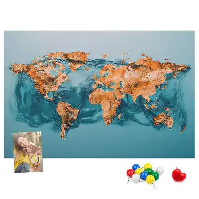 Nástěnka do dětského pokoje s motivem moderní kompozice glóbusu