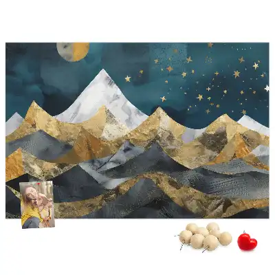 Korková nástěnka Hory v noci