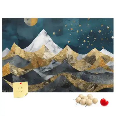 Korková nástěnka Hory v noci