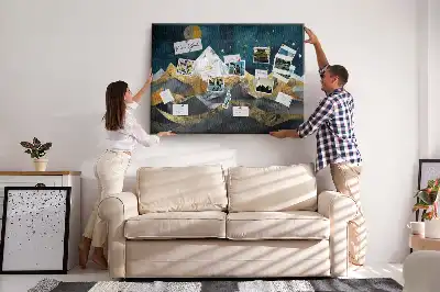 Korková nástěnka Hory v noci
