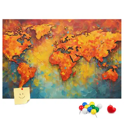 Dekorativní nástěnná mapa jako nástěnka do dětského pokoje