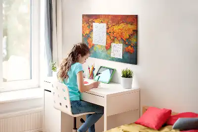 Dekorativní nástěnná mapa jako nástěnka do dětského pokoje